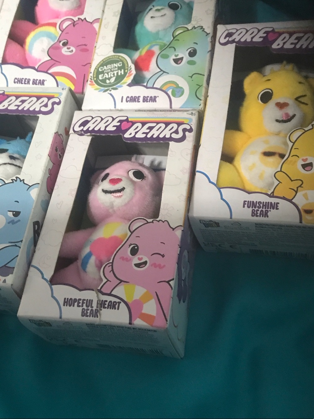Care Bears Boxed Plush Set - Rainbow, Green, Blue, Pink, Yellow 🌼🌼CARE BEARS 🌼 - Picture 4 of 15